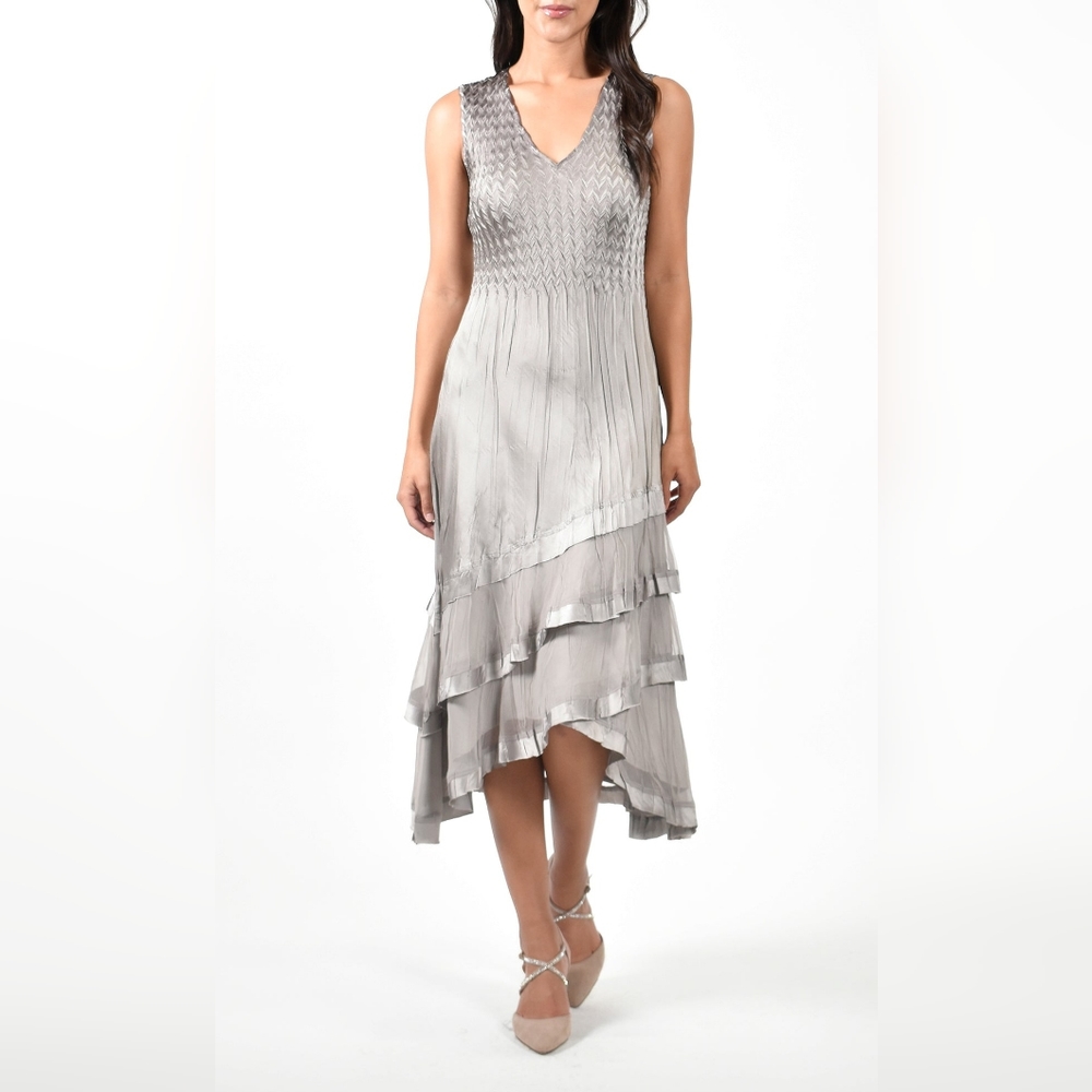 Komarov Oyster Smoke Ombre Dress. Size Small.